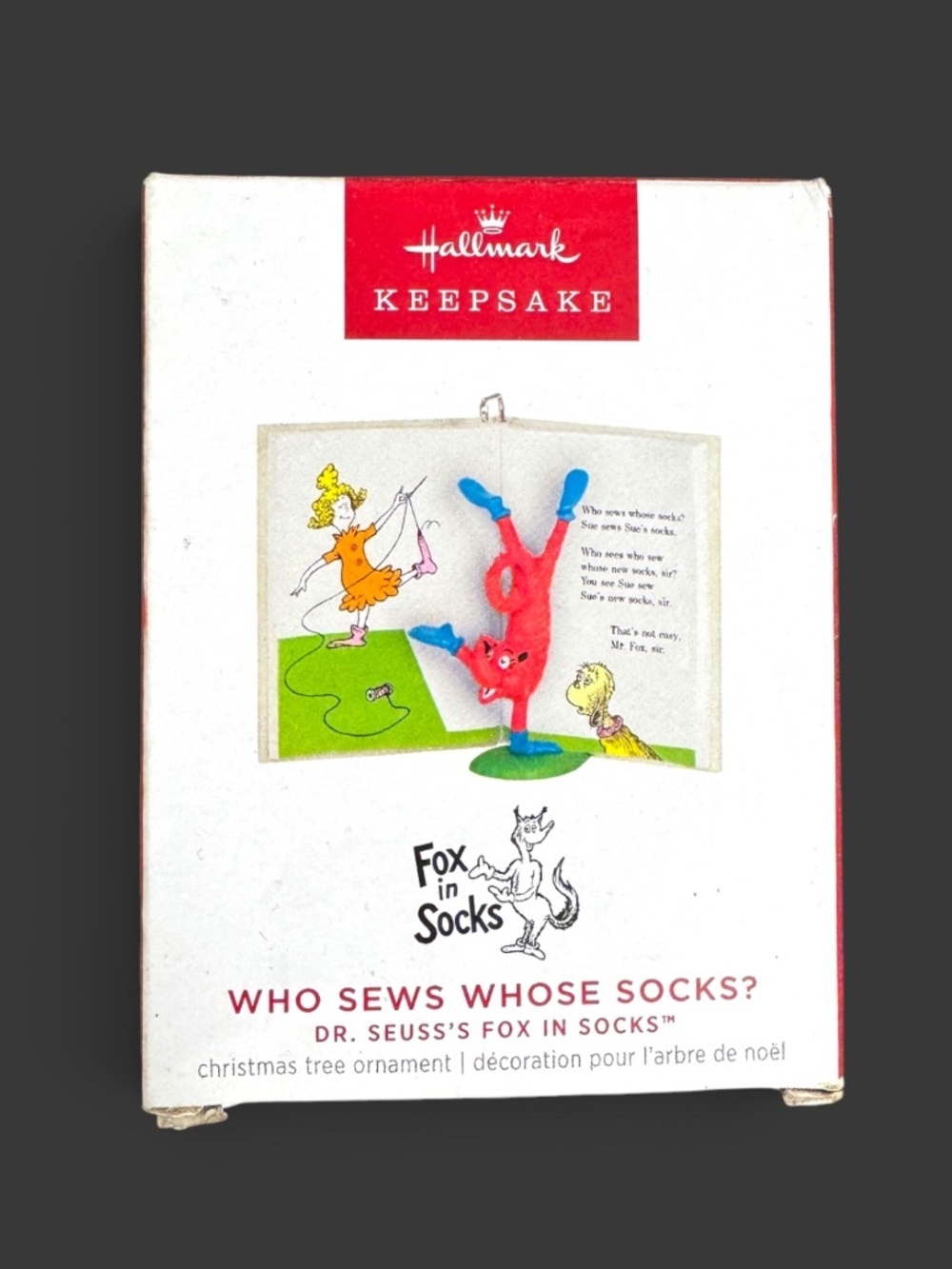Hallmark 2023 Dr Seuss Fox in Socks Christmas Ornament NIB - Picture 2 of 15